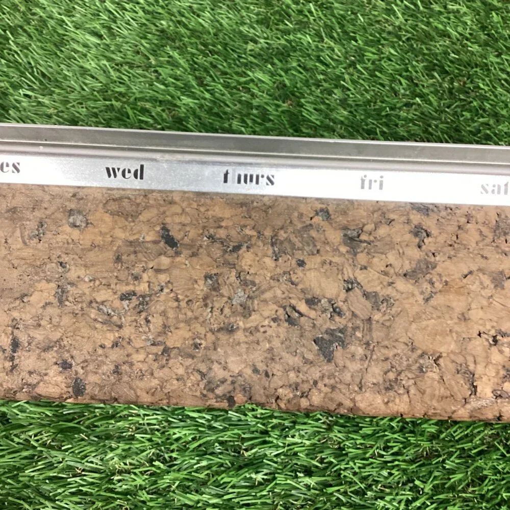 Vintage Cork Metal Desk Calendar Holder